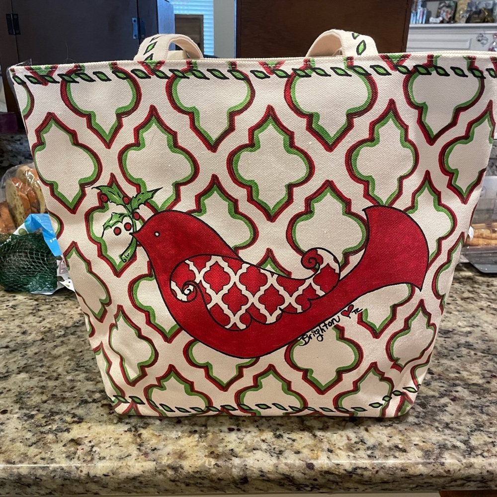 Brighton Red and Green Joy Tote